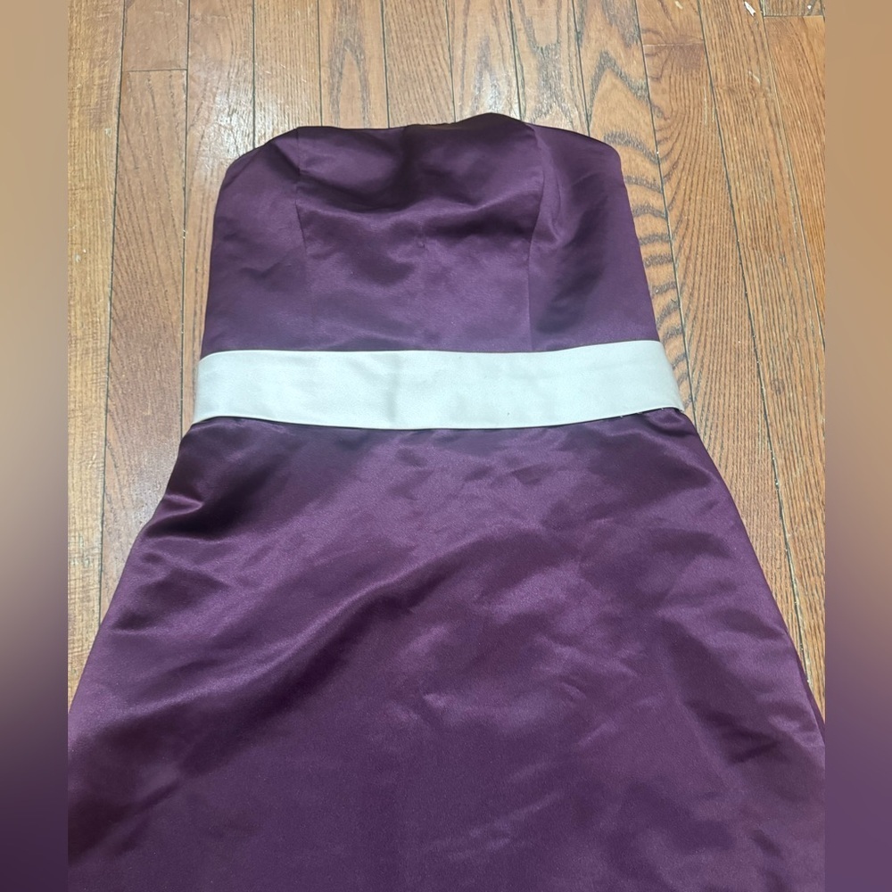 Bill Levkoff High-Low Skirt in Deep Purple and White - Picture 7 of 10